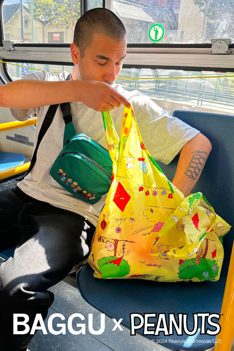 BAGGU x Peanuts featuring embroidered details and four new prints. 90s Childhood, Embroidered Details, Random Stuff, Make It Simple, Peanut, Gifts