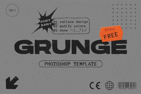 The post Grunge Effect Free Photoshop Template Download appeared first on PsFiles. Here’s a free Photoshop template to quickly generate a grunge effect on text, shapes or logos! The template works via Smart Object replacement (open the Smart Object layer, add your design and save). There are also options to modify the color of the text/design, background and grunge texture. File Info: Format: Layered PSD, ASL Resolution: 4500x3000px […] The post Grunge Effect Free Photoshop Template Free Photoshop Text, Post Grunge, Photoshop Templates Free, Grunge Effect, Effect Template, Photoshop Text Effects, Photoshop Brushes Free, Photoshop Text, Creative Photoshop