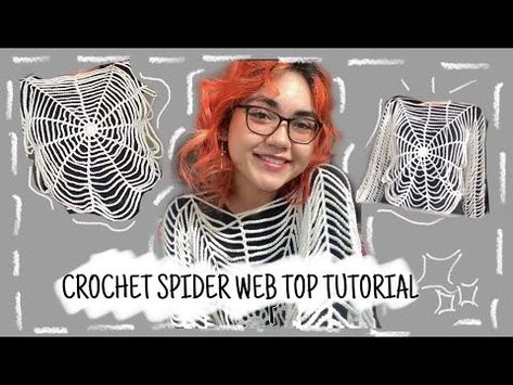 (6) ✧*:･ﾟSpider-Web Top Crochet Tutorial - step-by-step 🕸 *:･ﾟ - YouTube Spiderweb Top Crochet Pattern, Crochet Cobweb Top, Spiderweb Crochet Top Pattern Free, Spider Crochet Top, Spiderweb Crochet Pattern Free, Spider Web Top Crochet, Punk Crochet Patterns Free, Spiderweb Crochet Top, Crochet Spider Web Top