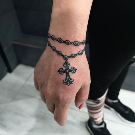 Skeleton Arm Tattoo, 3 Crosses Tattoo, Cross Wrist Tattoo, Ryan Tattoo, Now Tattoo, Cross Tattoo On Wrist, Tattoo Ideas Males, Rosary Tattoo, Heaven Tattoos