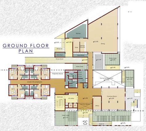 • Design of Faculty of Management, Computer Science Department and Girl’s Hostel at Hamdard University | VATSALA SHAHI | Archinect University Hostel Design Plan, Girls Hostel, Hostel Design, University Plan, Guest House Plans, Hostels Design, Common Room, Design Planning, Computer Science