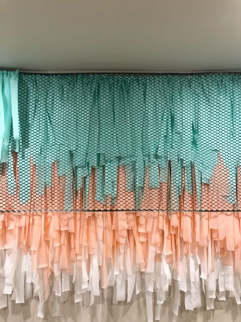 DIY Fringe Party Backdrop Boho Fringe Backdrop, Plastic Tablecloth Fringe Backdrop Diy, Fringe Photo Backdrop Diy, Streamer Wall Backdrop Diy, Fringe Party Backdrop, Backdrop With Tablecloth, Fringe Wall Backdrop Diy, Diy Backdrops For Parties, How To Make A Fringe Backdrop