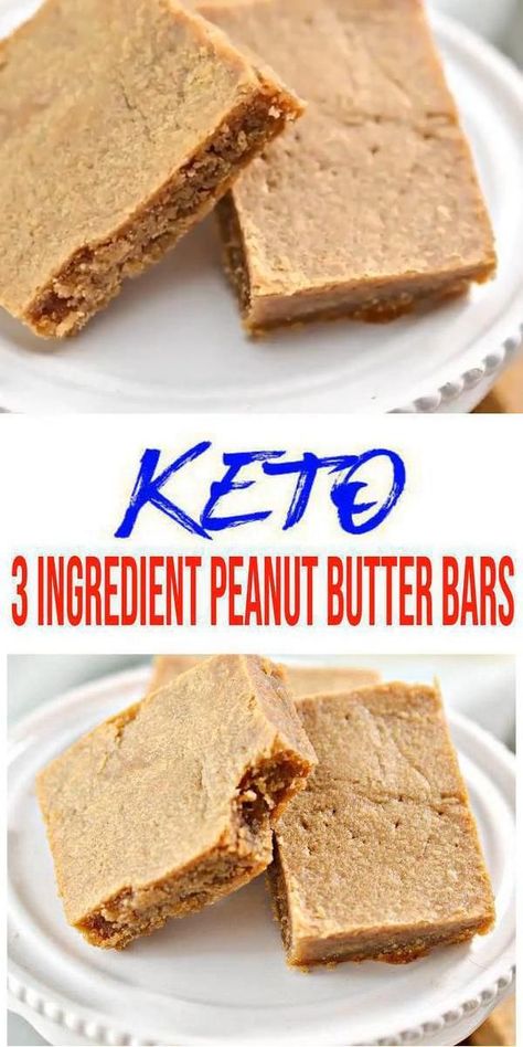 Keto Peanut Butter Bars! AMAZING ketogenic diet - Easy 3 ingredient peanut butter low carb bars. BEST keto dessert, keto snack or keto breakfast idea. Try these simple & quick homemade keto brownie bars 3 ingredient peanut butter. Gluten free, sugar free, healthy keto peanut butter bars recipe. Great sweet & savory treat for a low carb diet. Great on the go snack idea or make ahead after meal idea. #lowcarb #keto Check out the BEST keto #peanutbutter recipe Keto Peanut Butter Bars, Peanut Butter Gluten Free, Keto Rice, Peanut Butter Powder Recipes, Low Carb Bars, Galletas Keto, Low Carb Desserts Easy, Peanut Butter Bars Recipe, Easy Bar Recipes