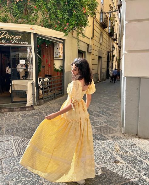 Italian summers in the Lemon Goddess Gown 💛 @isa.bella.ricci — #misscandyholic #ginghamdress #shabbychicstyle #cottagecorefashion #coquettecore #cottagecorestyle #vintagestyle #vintageprincess #coquettefashion #coquetteoutfits #dollette #softgirl #softgirlaesthetic #softgirloutfits #softgirlstyle #romanticoutfit #springdresses #princesscore #girlyoutfits #dollettecore #dolletteaesthetic #cutefashion #nymphette #angelcore #hyperfeminine #softgirlaesthetic #springoutfits #pasteldress #yellow... Yellow Dress Outfit Summer, Picnic Dresses, Princesscore Dress, Yellow Dress Outfit, Soft Girl Style, Romantic Clothing, Royal Core, Coquette Fashion, Goddess Gown