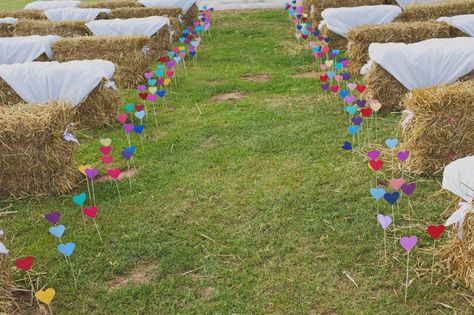 Image By Hannah Millard Glamping Food, Food Vans, Festival Themed Wedding, Festival Theme, Bohemian Theme, Hay Bales, Aisle Decor, Festival Wedding, Ceremony Decorations