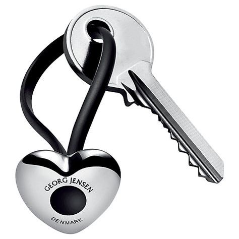 Buy Georg Jensen Heart Keyring Online at johnlewis.com Heart Key Ring, Heart Place, Heart Keyring, Heart Key, Key Organizer, Silver Tea, Heart And Key, Beautiful Gift Wrapping, Ring Sale