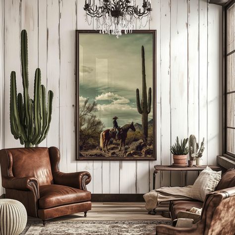 Transform your space with our stunning collection of vintage western art posters. Perfect for enthusiasts of classic cowboy culture and the untamed beauty of the Wild West, our high-quality poster prints capture the essence of western scenes with rich details and vibrant colors. 𝐅𝐞𝐚𝐭𝐮𝐫𝐞𝐬: *Premium Quality: Printed on high-grade paper to ensure long-lasting durability and a professional finish. *Variety of Sizes: Available in multiple dimensions to fit any space, from small cozy corners t Texas Chic Home Decor, Cowhide Picture Wall, Western Bedroom Wall Decor Ideas, Western Inspired Home Decor, Western Elegance Decor Home, Americana Office Decor, Boho Western Decor Living Room, Clean Western Aesthetic, Vintage Western Prints