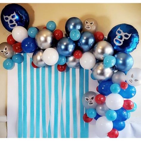 Lucha Libre Party, Nacho Libre, Orange Balloons, Pastel Balloons, Birthday Party Centerpieces, Fiesta Theme, Birthday Party Theme Decorations, Mylar Balloons, Retirement Parties