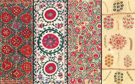 ​​Christie’s Islamic Art specialist Xavier Fournier explains all you need to know about these exquisite embroidered panels​ Asian Textiles, North India, Pattern Play, Ikat Fabric, Zulu, Rugs And Carpet, Textile Prints, Handmade Decorations, Islamic Art