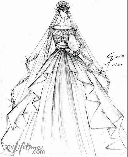 Hand-painted wedding dress (3) Kate Middleton Wedding Dress, Wedding Dress Drawings, Middleton Wedding, Kate Middleton Wedding, Wedding Dress Sketches, Fashion Drawing Sketches, Dress Illustration, Fashion Sketches Dresses, Fashion Drawing Dresses