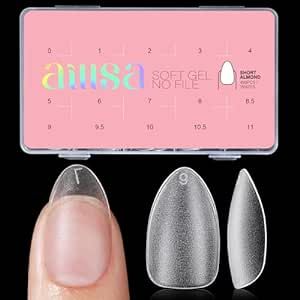 AILLSA Short Almond Nail Tips 450PCS Soft Gel Double-sided Matte Nail Tips Clear Pre-Buff Gel Nail Tips No Need Base Coat Press on Nail Tips for Nail Tips Extension 15 Sizes Matte Nail Tips, Almond Nail Tips, Short Oval Nails, Fake Nail Tips, Short Almond Nails, Soft Gel Nails, Matte Nail, Nail Art At Home, Gel Nail Tips