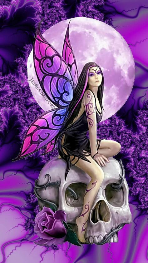 Anne Stokes Anne Stokes Art, Gothic Fairies, Fairytale Land, Gothic Tattoos, Grape Decor, Nightmare Before Christmas Wallpaper, Tattoo Wallpaper, Skull Stencil, Purple Books