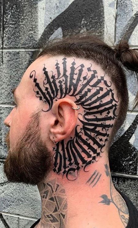 Head Tattoo Hair, Scalp Tattoo, Buddhist Tattoo, Tattoo Me, Vegan Tattoo, Blackout Tattoo, Type Tattoo, Graffiti Tattoo, Head Tattoo