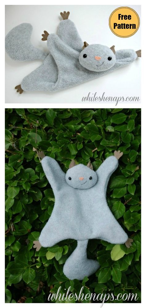 Flying Squirrel Free Sewing Pattern #freesewingpattern  #sewingtoys  #easysewingproject Lovey Sewing Pattern, Squirrel Pattern, Lidia Crochet Tricot, Diy Plush Toys, Sewing Templates, Animal Sewing Patterns, Flying Squirrel, Plushie Patterns, Sewing Stuffed Animals