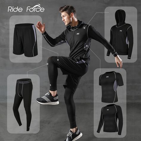 Cheap Running Sets, Buy Quality Sports & Entertainment Directly from China Suppliers:5 Pcs/Set Men's Tracksuit Gym Fitness Compression Sports Suit Clothes Running Jogging Sport Wear Exercise Workout Tights Enjoy ✓Free Shipping Worldwide! ✓Limited Time Sale ✓Easy Return. Mens Tracksuit Set, Fitness Studio Training, Sportswear Men, Men Tracksuit, Tracksuit Men, Mens Compression, Track Suit Men, Tracksuit Set, Sports Suit