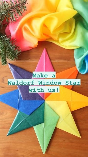 Steiner Craft Ideas, Waldorf Paper Stars, Waldorf Kite Paper Crafts, Waldorf Crafts Diy, Steiner Christmas Craft, Waldorf Stars Window, Kite Paper Stars, Waldorf Christmas Crafts For Kids, Waldorf At Home