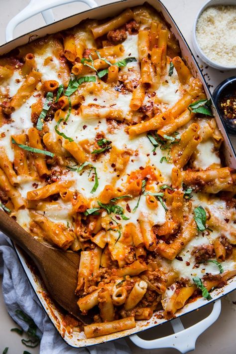 Baked Ziti | The Modern Proper Ziti With Sausage, Best Baked Ziti Recipe, Pasta And Sauce, Baked Ziti With Sausage, Easy Baked Ziti, American Dinner, The Modern Proper, Modern Proper, Ziti Recipes