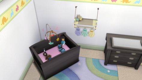 Twin crib | NicAtNite su Patreon Infant Furniture Cc, Infant Furniture, Sims4 Custom Content, Sims 4 Functional, White Changing Table, Sims4 House, Twin Cribs, Around The Sims 4, Furniture Cc