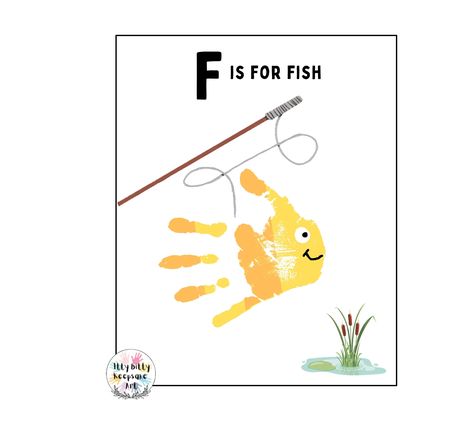 DIY Printable F is for Fish / Letter F Handprint Craft Template Digital Print-it-out template Craft Perfect Activity for: -Teachers/Homeschooling -Parents -Daycares -Friends and Families ***Adorable alphabet artwork / craft. -Instant Download PDF File Available -Printable Craft ***Just paint and add kids handprints to make it a memorable craft : Keepsake #handprintcraft #footprintcraft #homeschooling #handandfootprint #teachercraft #diycraft #printable #letterfhandprint #alphabetart Letter F Handprint, F Is For Fish, Letter F Craft, Handprint Template, Fish Handprint, Handprint Printable, Alphabet Crafts Preschool, Template Craft, Add Kids