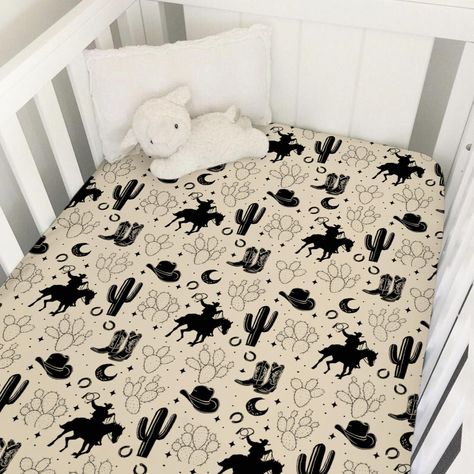 PRICES MAY VARY. 【Soft & Breathable:】The baby sheet for crib is made of high-quality fabric which is stretchy/breathable/comfortable and gentle; which will provide your baby with a unique soft touch. Suitable for use all year round. 【Perfect Fit:】These crib sheets fit perfectly on most standard crib mattresses and toddler mattresses; dimensions 52X28 inch. Our fitted crib sheets have an elastic band around the entire edge. 【Perfect for Multi Occasions:】It can be used as baby bed sheet, crib matt Baby Boy Nursery Small Space, Country Nursery Baby Boy, Baby Boy Nursery Themes Rustic, Western Toddler Room, Boy Western Nursery, Baby Boy Western Nursery, Cowboy Baby Room, Cowboy Nursery Baby Boy, Vintage Western Nursery