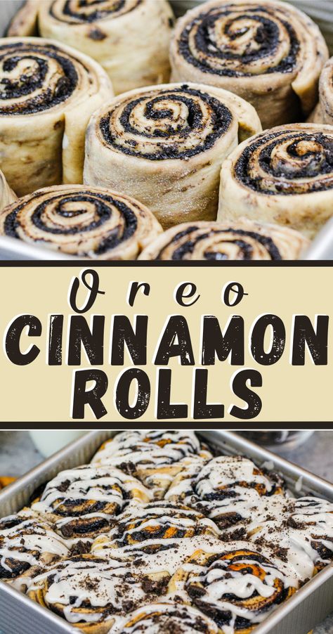 Oreo Cinnamon Rolls, Oreo Filling, Fluffy Cinnamon Rolls, Truly Scrumptious, Chocolate Oreo, Oreo Recipes, Vanilla Glaze, Cinnamon Rolls Homemade, Baking Sweets