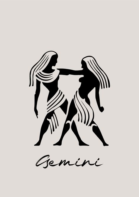 A lively Gemini Zodiac art print with airy hues capturing the adaptable Gemini spirit. Gemini Sign Art, Gemini Astrology Art, Gemini Goddess, Gemini Design, Gemini Tattoo Designs, Gemini Symbol, Gemini Art, Astrology Gemini, Zodiac Academy