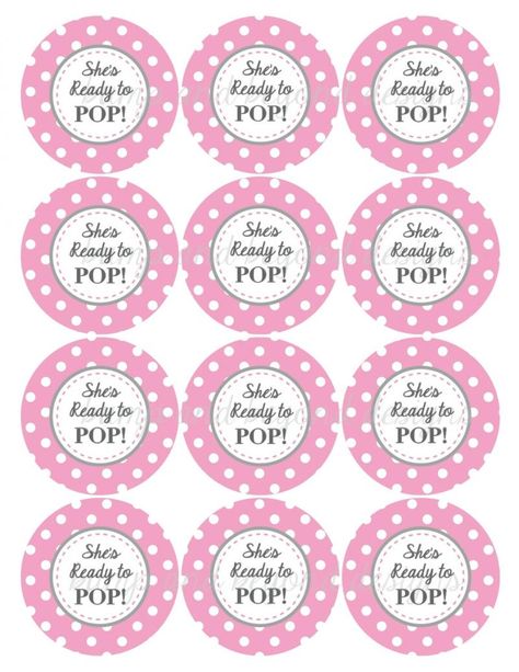 Ready to Pop Printable Labels Free Printable Cupcake Toppers, Elephant Baby Shower Decorations, Pop Baby Showers, Grey Baby Shower, Baby Shower Labels, Boy Baby Shower Ideas, Baby Shower Tags, Baby Shower Cupcake Toppers, Free Baby Shower