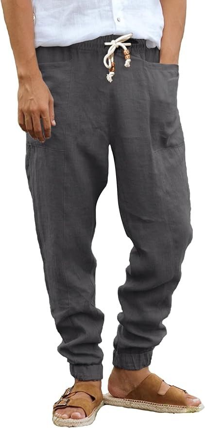 Amazon.com: Comdecevis Men's Casual Linen Pants Lightweight Cotton Elastic Waist Drawstring Summer Beach Pants Jogger Yoga Trousers : Clothing, Shoes & Jewelry Summer Beach Pants, Yoga Trousers, Casual Linen Pants, Pants Jogger, Beach Pants, Linen Pants, Men's Casual, Summer Beach, Shoes Jewelry