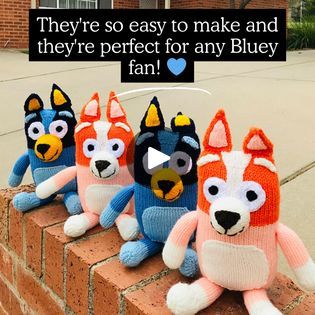 Bluey and Bingo Knitting Pattern | Craft Your Own Irresistible Bluey and Bingo Toys! 

Perfect for birthdays, baby showers, or any occasion, these toys will be cherished for years to come.... | By Simple CraftsFacebook Free Knitting Pattern For Bluey The Dog, Bluey Bingo Knitting Pattern, Bluey Knitting Pattern Free, Bluey Knitting Pattern, Bingo Patterns, Bluey And Bingo, Free Knitting Pattern, Simple Crafts, Knitted Toys