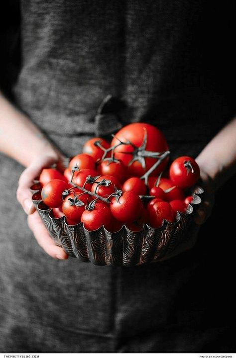 Dishes Photography, Ingredients Photography, Thyme Recipes, Dark Food Photography, Baked Tomatoes, Food Photography Inspiration, Fruit Photography, Fruit Dishes, Food Photography Styling