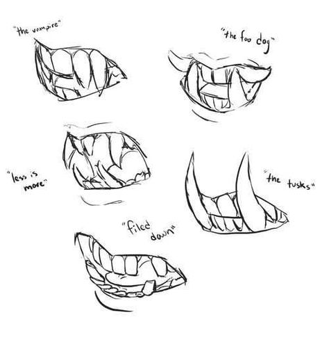 Pointy teeth and horns tips and references - Imgur Draw Mouth, Mouth Drawing, Anatomy Drawing, Anatomy Reference, Drawing Reference Poses, Drawing Tips, Manga Drawing, Drawing Techniques, Art Drawings Sketches