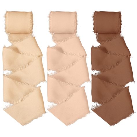 KINBOM 3 Rolls Handmade Fringe Chiffon Ribbon,1.5 Inch x 6 Yards Chiffon Ribbon Bouquet Wrapping Ribbon for Wedding Invitations DIY Crafts(Brown Series) Bouquet Wrapping, Wrapping Ribbon, Chiffon Ribbon, Ribbon Bouquet, Invitations Diy, Wedding Invitations Diy, Rolls, Wedding Invitations, Chiffon