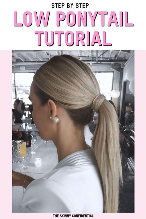 Sharing the most easy, step by step low ponytail tutorial I did for my bridal shower. This ponytail is great for special events but honestly works for work, or any day really. It's such a vibe. Sharing the steps for this ponytail simplified plus all the products used to create this look. #lowponytail #hairtutorial #ponytail Work Event Hairstyle, Low Ponytail Tutorial, Bridal Shower Hair, Girlboss Aesthetic, Shower Hair, Ponytail Tutorial, Straight Ponytail, Vibe Check, Goddess Hairstyles