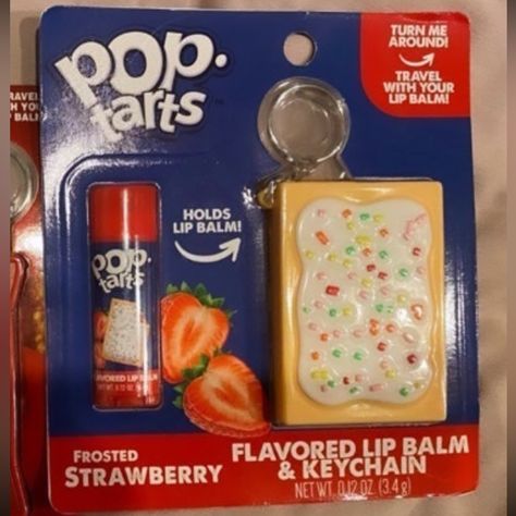 New In Box! Taste Beauty Flavored Lip Balm & Keychain Pop Tarts Flavor Novelty Lip Balm, Cute Lip Balm, Pop Tart Flavors, Lip Balm Keychain, Fun Beauty Products, Lip Balm Collection, Sephora Skin Care, Rainbow Fruit, Flavored Lip Balm