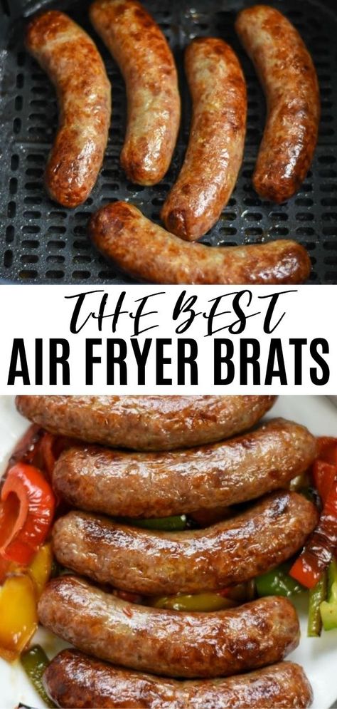 Brats Air Fryer, Air Fryer Brats, Air Fryer Recipes Healthy Low Carb, Brats Recipes, Air Fryer Recipes Keto, New Air Fryer Recipes, The Best Air Fryer, Air Fryer Cooking Times, Cooks Air Fryer