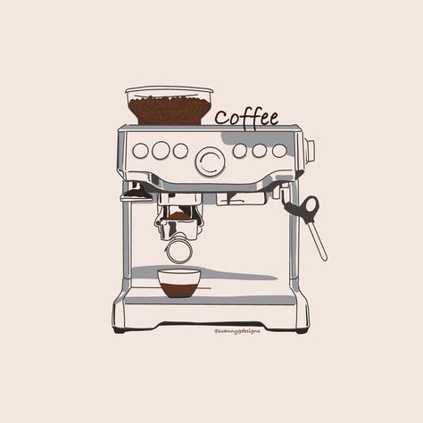 Coffee Bar Art, Coffee Cup Drawing, Coffee Espresso Machine, Burnt Coffee, Coffee Cup Art, Cafe Art, Cup Art, Coffee Espresso, Bar Art