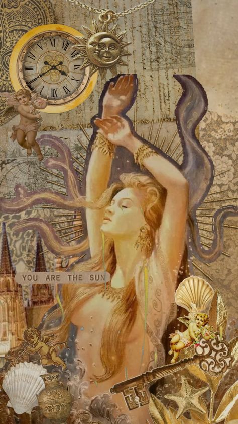 #goddess #golden #sun #gold #fyp #viral #collage Venus Goddess Aesthetic, Golden Goddess Aesthetic, Sun Goddess Aesthetic, Goddess Collage, Sun Core, Celestial Nails, Gold Goddess, Goddess Vibes, Goddess Aesthetic