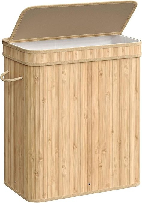 Amazon.com: SONGMICS Laundry Hamper with Lid, Bamboo Laundry Basket, Removable Machine Washable Laundry Basket, with Handles, 26.4-Gallons, for Laundry Room, Bedroom, Bathroom, Natural Beige ULCB063N01 : Home & Kitchen Bathroom Laundry Baskets, Bathroom Natural, Hamper With Lid, Folding Laundry Basket, Laundry Basket With Lid, Laundry Hamper With Lid, Large Laundry Basket, Bamboo Bathroom, Folding Laundry