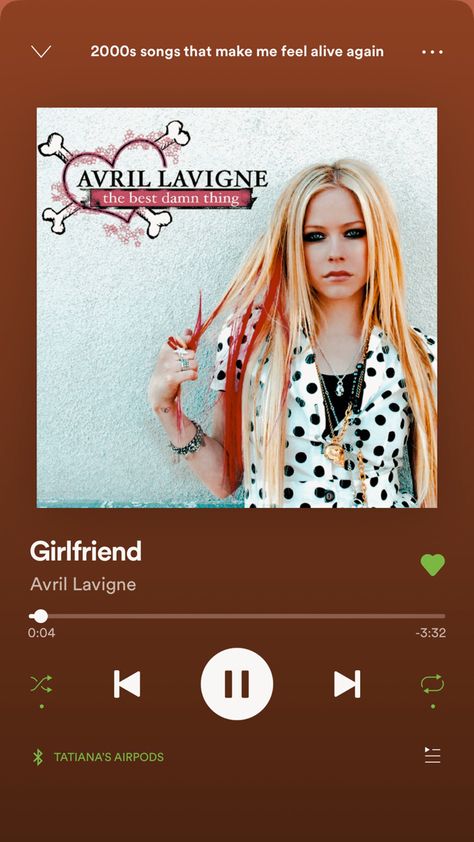 Girlfriend by Avril Lavigne Girlfriend Avril Lavigne, Avril Lavigne Girlfriend, Avril Lavigne 2000s, Girlfriend Avril, 2000s Songs, 2000s Music, The Best Damn Thing, Childhood Nostalgia, Avril Lavigne