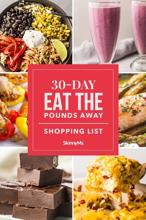 30-Day Eat the Pounds Away Challenge and Grocery List 30 Day Food Challenge, Fast Diet Plan, Slim Fast Diet Plan, Slim Fast Diet, Fasting Diet Plan, Clean Eating Chicken, Fast Diet, Whole Food Diet, Slim Fast