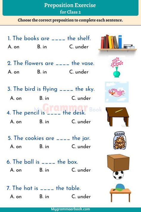 Here are the printable preposition exercise worksheets for class 2 with answers. you can also download the preposition worksheet for class 2 in PDF on your device to print. Preposition Worksheet, Preposition Activities, Worksheet For Class 2, Preposition Worksheets, Worksheets For Class 1, Materi Bahasa Inggris, English Grammar Exercises, English Grammar For Kids, English Worksheets For Kindergarten