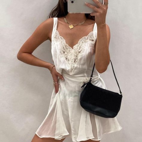 The most stunning white Victorias Secret slip dress... - Depop Victoria Secret Vintage, Victoria Secret Slip Dress, White Slip Dress, White Slip, Vintage Bridal, Light Yellow, The Details, No Frills, Victoria Secret