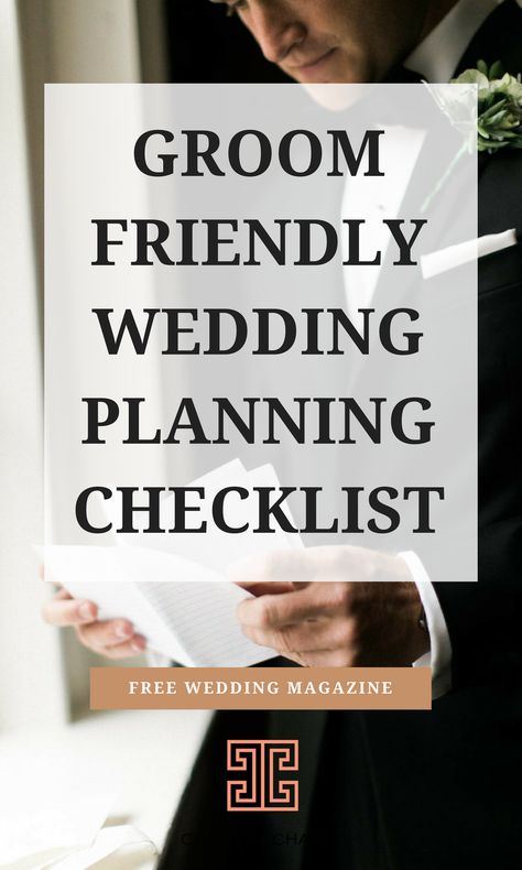 Groom-Friendly Wedding Planning Checklist. We hear ya, husbands! You’re excited to get married, but have no clue how to help plan the wedding. We have compiled a groom-friendly weddding planning checklist with some helpful tasks that you can carry out, and feel more involved in the wedding planning process. #weddingplanningtips #weddingplanningadvice #weddingplanningchecklist Groom Checklist For Wedding, Grooms Wedding Checklist, Mother Of The Groom Checklist, Grooms To Do List For Wedding, Grooms List Of Things To Do, Mens Wedding Ideas, Groom To Do List For Wedding, Groomsmen Checklist, Grooms Checklist