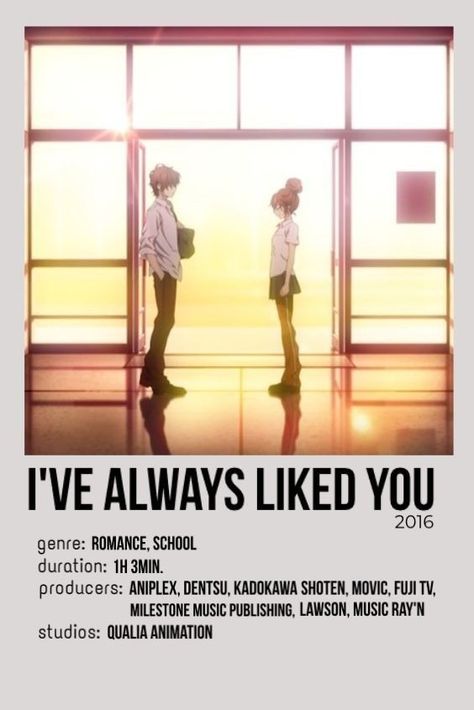 I've Always Liked You anime poster I've Always Liked You Anime, Bahasa Jepun, Anime Sites, Anime Websites, Best Romance Anime, Japanese Animated Movies, Anime Suggestions, Film Anime, Anime Printables