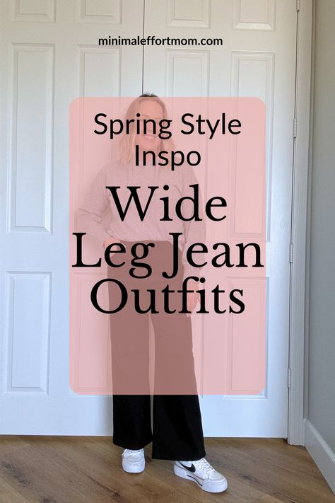 Get inspired for spring 2024 with our wide leg jean outfit ideas for women over 40! Discover stylish ensembles that are perfect for the season, from casual weekend looks to office-chic outfits. Don't forget to add a pair of versatile black wide leg jeans to your wardrobe for endless styling options! Crop Top And Wide Leg Jeans Outfit, Wide Leg Pants Outfit Tennis Shoes, Wide Legs Black Jeans Outfit, 2024 Pants Trend, Wide Leg Jeans With Sweater, Wide Leg Jeans Outfit With Sneakers, Tops To Wear With Wide Leg Jeans, What Shoes To Wear With Wide Leg Jeans, Shoes To Wear With Wide Leg Pants