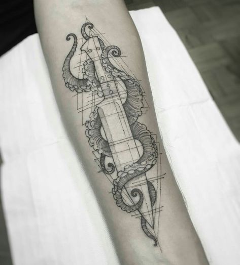 Cooking Tattoo, Culinary Tattoos, Angle Tattoo, Chef Tattoo, Minimalistic Tattoo, Famous Tattoo Artists, Octopus Tattoo Design, Tattoo Spots, Knife Tattoo