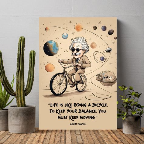 Albert Einstein Projects, Einstein Illustration, Einstein Project, Einstein Poster, Physics Quotes, Albert Einstein Poster, Planet Art, Most Powerful Quotes, Educational Wall Art