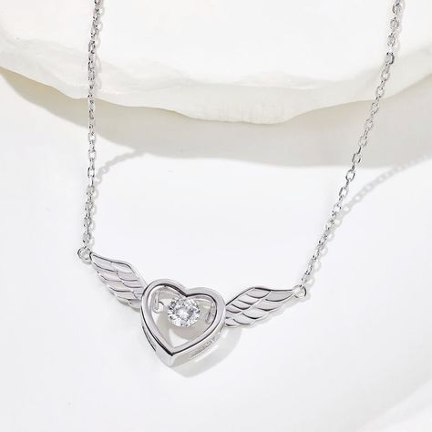 Unlock the magic of love and freedom with our Heart Shape with Wings Rotatable Pendant Necklace. 💖✨ A whimsical touch to any look, perfect for those who love to shine. #HeartWithWings #MagicalJewelry #rotatablependant #HeartNecklace #SterlingSilver #SilverNecklace Heart With Wings, Magical Jewelry, To Shine, Heart Shape, Heart Necklace, Heart Shapes, The Magic, Silver Necklace, Pendant Necklace