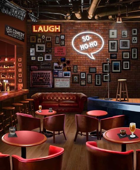 Resto Bar Interior Design, Pub Restaurant Interior, Vintage Bar Decor Ideas, Board Ceiling Ideas, Bar Themes, Bar Lounge Design, Deco Cinema, Resto Bar, Cor Rose Gold