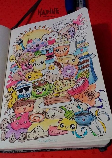 Kraftangan Prasekolah, Doddle Art, Arte Doodle, Desain Buklet, Cute Disney Drawings, Disney Art Drawings, Easy Doodle Art, Cute Doodles Drawings, Kawaii Doodles